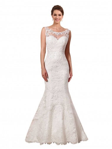 Cheap Bateau Illusion Sweetheart Lace Wedding Dress Perth