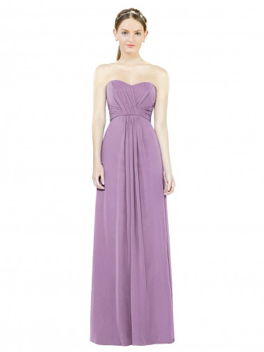 Cheap Sweetheart Neckline Strapless Chiffon Bridesmaid Dress with Wrap Pleat Perth