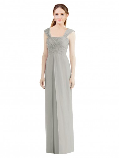 Cheap Full Length Lux Chiffon Dress with Draped Bodice And Shirred Straps Perth