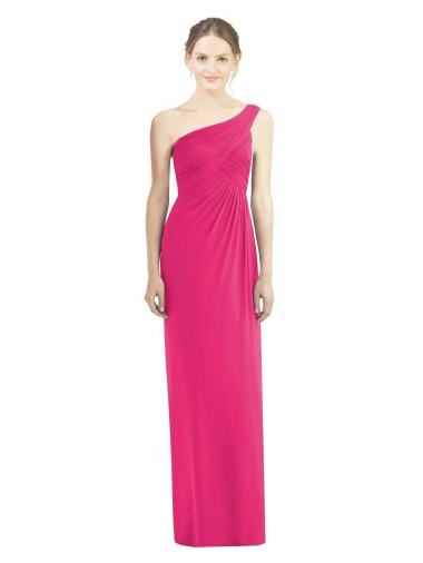 Cheap One Shoulder Long Chiffon Bridesmaid Dress Perth