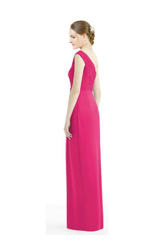 One Shoulder Long Chiffon Bridesmaid Dress