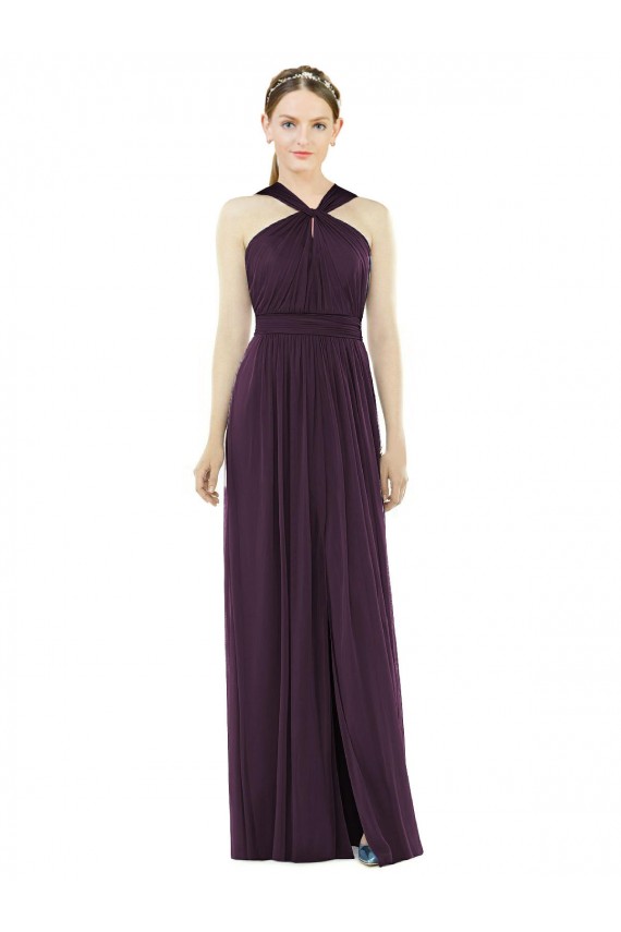 Maxi Chiffon Halter Neck Bridesmaid Dress