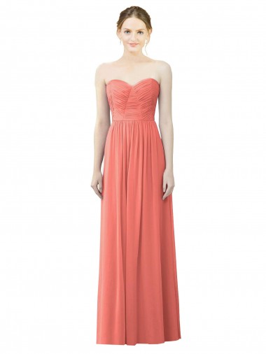 Cheap Draped Sweetheart Strapless Chiffon Bridesmaid Dress Perth