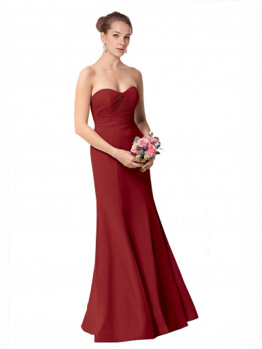 Cheap Full Length Sweetheart Chiffon Bridesmaid Dress with Ruched Bodice Perth