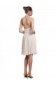 Short Knee Length Wrap Chiffon Halter Bridesmaids Dress