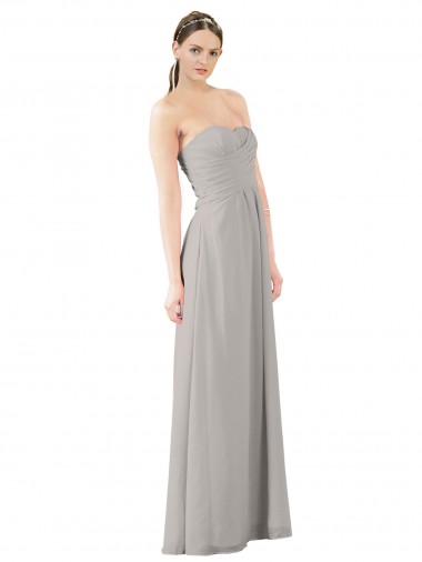 Cheap Twisted Strapless Sweetheart Neckline Long Chiffon Bridesmaid Dress Perth
