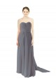 Long Chiffon Bridesmaid Dress with Sweetheart Neckline and Flowing Back