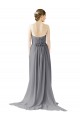 Long Chiffon Bridesmaid Dress with Sweetheart Neckline and Flowing Back