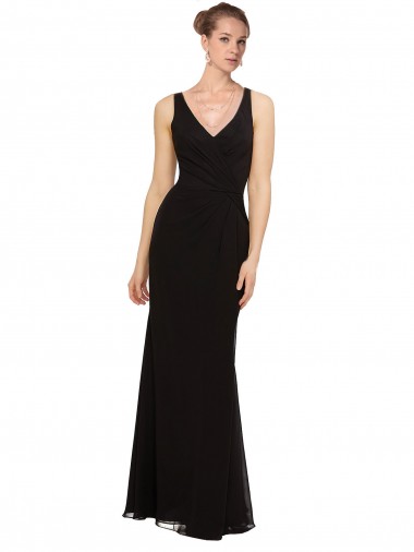 Cheap Open V-Back Chiffon Bridesmaids Dress with V-Neckine Perth