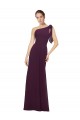 One Shoulder Chiffon Bridesmaids Dress with Shoulder Bow
