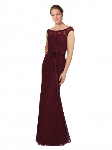 Cheap Lace Bridesmaids Dress with Matching Satin Tie Sash Perth