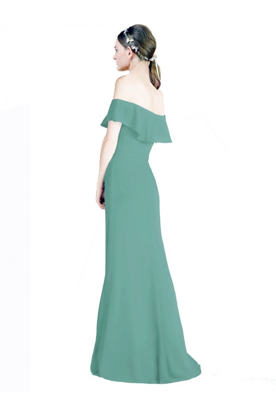 Off the Shoulder Bohemian Chiffon Bridesmaid Dress