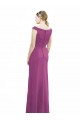 Full Length Long Chiffon Bridesmaid Dress with Boat Neck