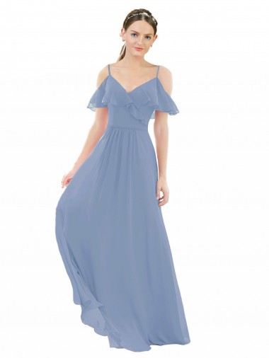 Cheap Pleated One Shoulder A-Line Chiffon Bridesmaid Dress Perth