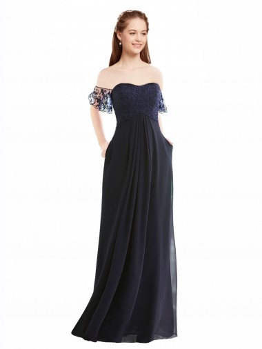 Cheap Boho Bridesmaid Dress with Beaded Embroidered Bodice and Flutter Cap Sleeves Perth