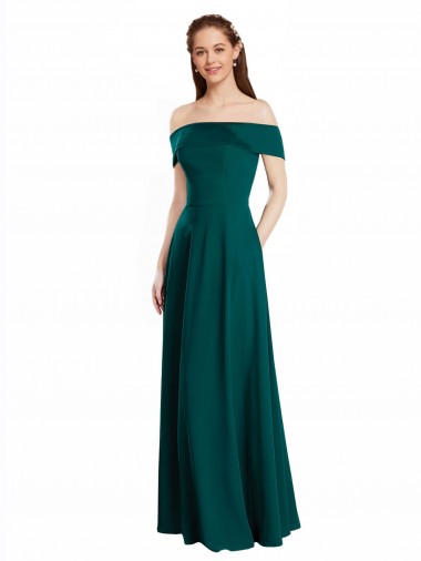 Cheap Classic Off the Shoulder Chiffon Bridesmaid Dress with Cap Sleeves Perth