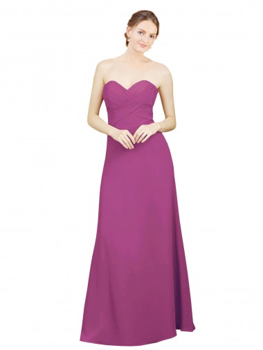Cheap Sweetheart Neckline Pleated Chiffon Bridesmaid Dress with Low Back Perth