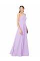Grecian Inspired Simple One Shoulder Chiffon Formal Bridesmaid Dress with Ruching