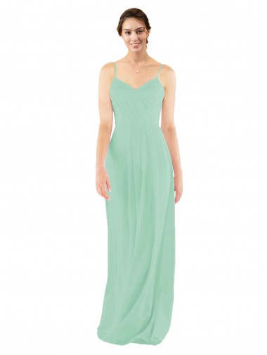 Cheap Classic Long Chiffon Bridesmaid Dress with V-Neck Perth