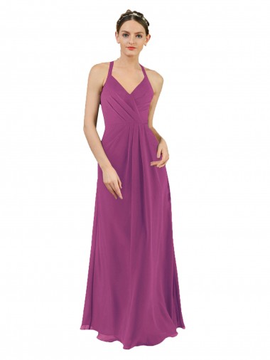 Cheap Sassy Chiffon Bridesmaid Dress with Halter Neckline Perth