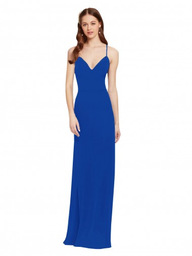 Cheap Chiffon Bridesmaid Dress with Deep V-Neck and Spaghetti Straps Perth