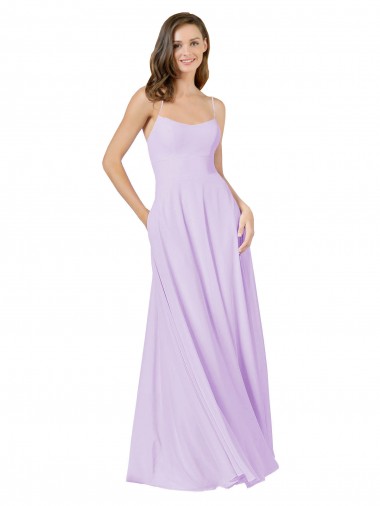 Cheap Simple Chiffon Bridesmaid Dress with Pocket Perth