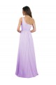 Draped One Shoulder A-Line Long Chiffon Bridesmaid Dress