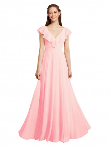 Cheap Chiffon A-Line Dress with Full Circle Skirt and Gathered Waistband Perth