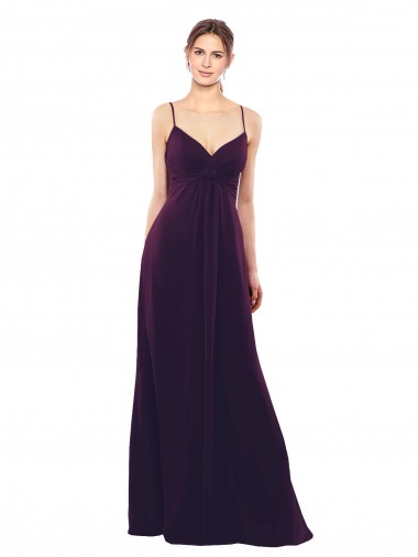 Cheap Floor Length A-Line Chiffon Bridesmaid Dress with Criss Cross Back Perth