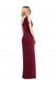 One Shoulder Chiffon Bridesmaid Dress with Draped Front Slit