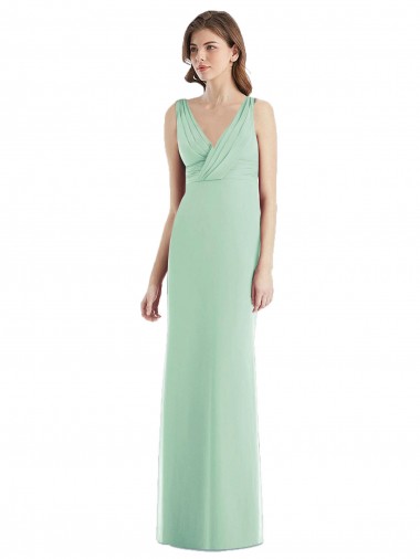 Cheap Sleek Open Back Chiffon V-Neck Bridesmaid Dress Perth