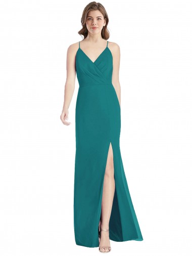 Cheap Criss Cross Back Mermaid Wrap Chiffon Bridesmaid Dress Perth