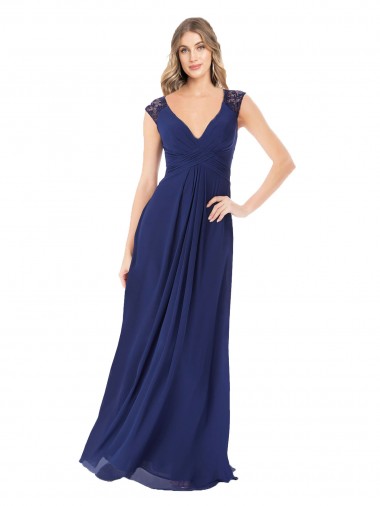 Cheap Embroidered Keyhole Back Chiffon Bridesmaid Dress Perth