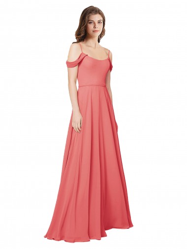 Cheap Draped Off the Shoulder Straps Chiffon Bridesmaid Dress Perth