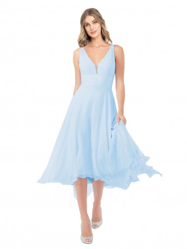Cheap Chiffon Midi Length Keyhole Back Cocktail Bridesmaid Dress Perth