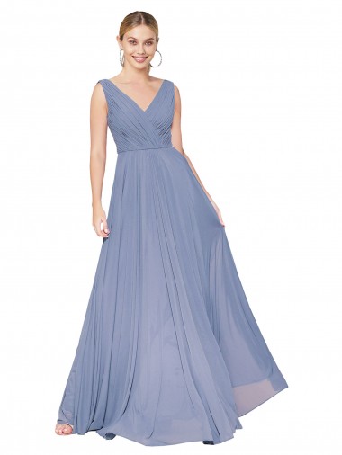 Cheap Floor Length High Neck V-Back Chiffon Bridesmaid Dress / Formal Prom Dress Perth
