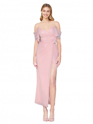 Cheap Mermaid Cold Shoulder Short Knee Length Chiffon Bridesmaid Dress / Formal Prom Dress Perth