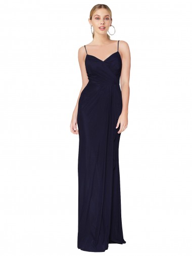 Cheap Draped Spaghetti Straps Long Chiffon Mermaid Bridesmaid Dress / Formal Prom Dress Perth