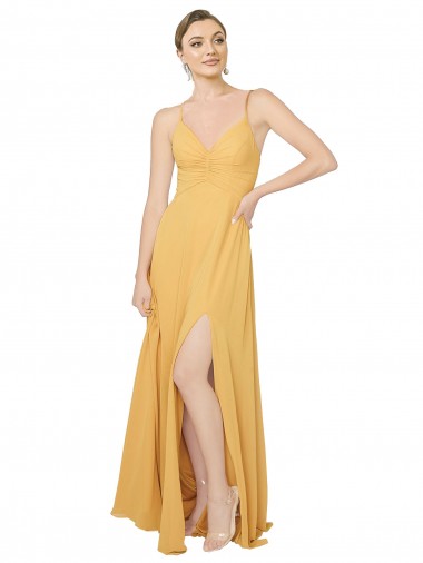 Cheap Ruched Chiffon Bridesmaid Dress with Tie Back Detail Perth