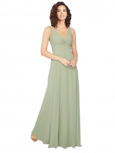 Cheap Knotted Bodice Chiffon Bridesmaid Dress Perth