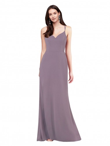 Cheap Simple Floor-Length Chiffon Formal Bridesmaid Dress with Criss-Cross Back Perth