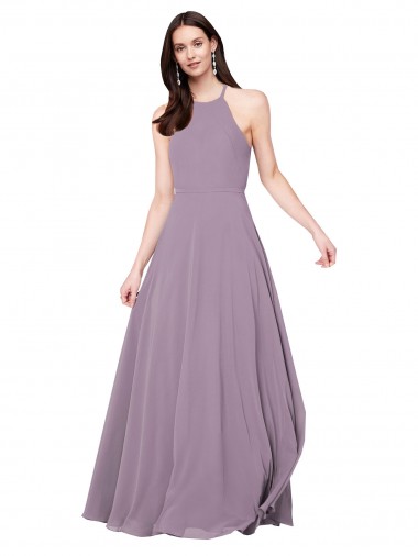 Cheap Floor Length Long Chiffon Bridesmaid Dress with Double Bow Feature Perth