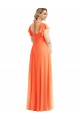 Flutter Sleeves Scoop Open Back Chiffon Maxi Bridesmaid Dress