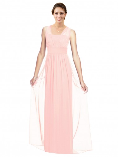 Cheap V-Neck Full Length Chiffon Bridesmaid Dress Perth
