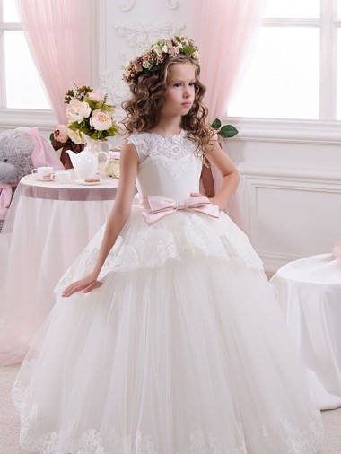 Cheap Ivory Ball Gown Sweetheart V-Back Sleeveless Flower Girl Dress Perth