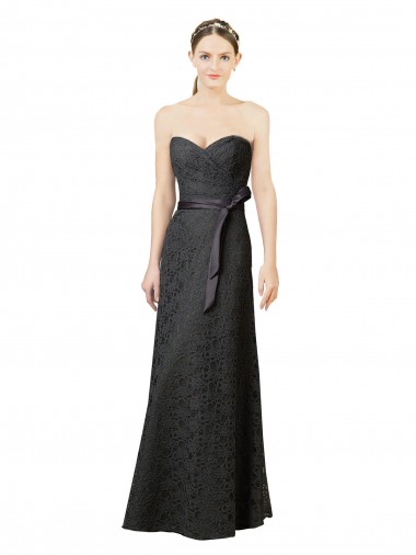 Cheap Strapless Lace Bridesmaid Dress with Sweetheart Neckline Perth