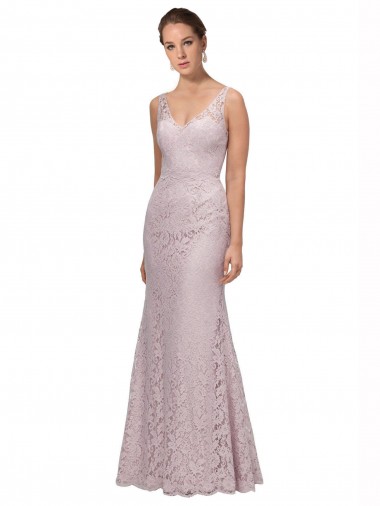 Cheap Lace V-Neckline Long Full Length Bridesmaid Dress / Prom Dress Perth