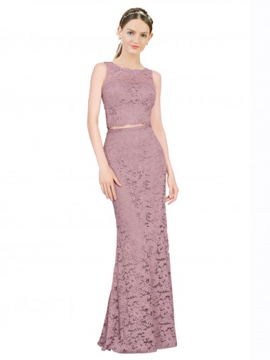 Cheap Sleeveless Crop Top High Neck Mermaid Lace Bridesmaid Dress / Prom Dress Perth