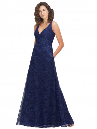 Cheap Chantilly Lace V-Neck Bridesmaid Dress Perth