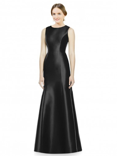 Cheap Full Length Mermaid Long Satin Bridesmaid Dress with Keyhole Back Perth